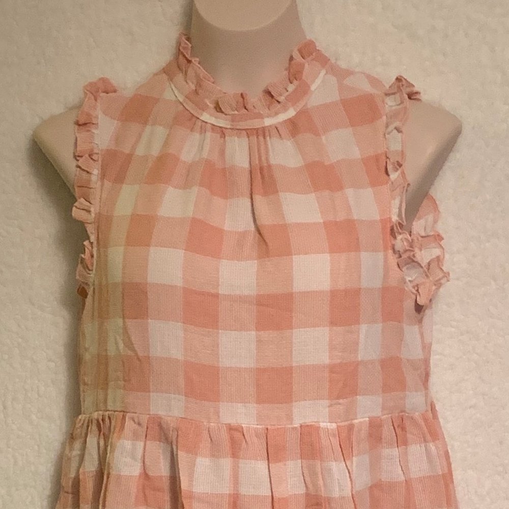 Peach and white checkered Suzanne Berto size small
